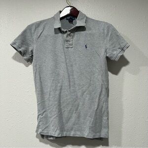 Polo Ralph Lauren Boys Large Shirt Gray Short Sleeve Collared Cotton Classic Fit